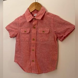 Old Navy Boys 2T Mango Magic Button Down Short-Sleeve Shirt